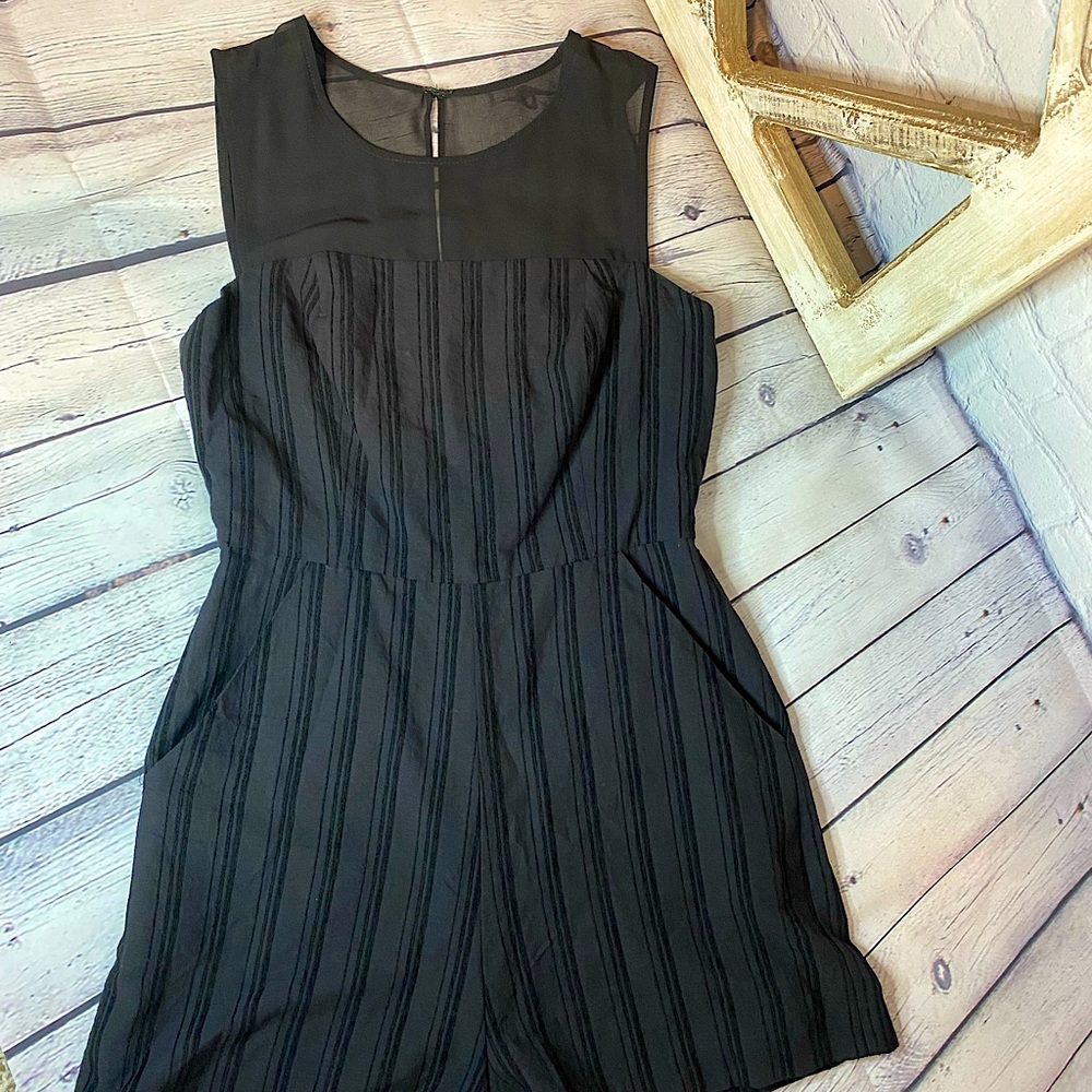 ***NWT***BCBGeneration Black Pinstriped Romper